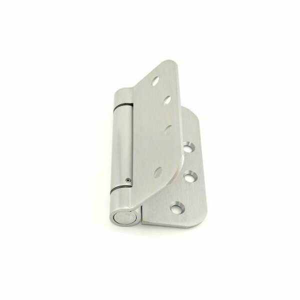 Best Hinges 4in x 4in 5/8in Radius Standard Weight Spring Hinge # 422206 Satin Chrome Finish RD2068R426D